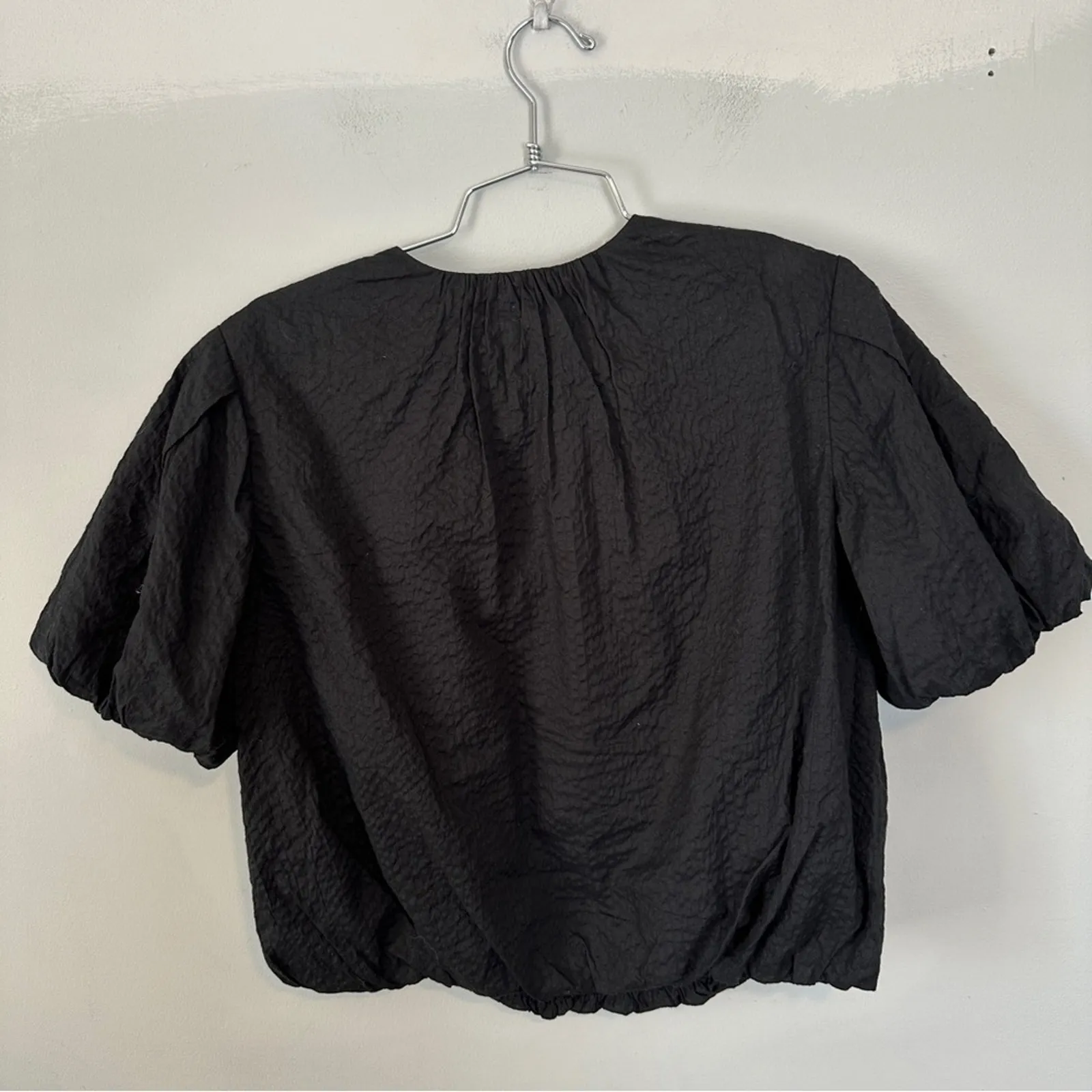 AYR  The Puff Top Blouse Black Large Poplin - Image 4