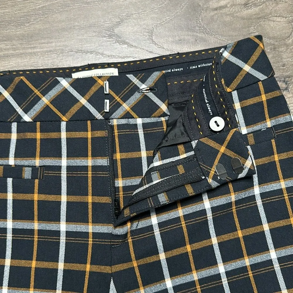 Anthropologie The Essential Slim Kick Flare‎ Plaid Crop Pants Size 2 - Image 6