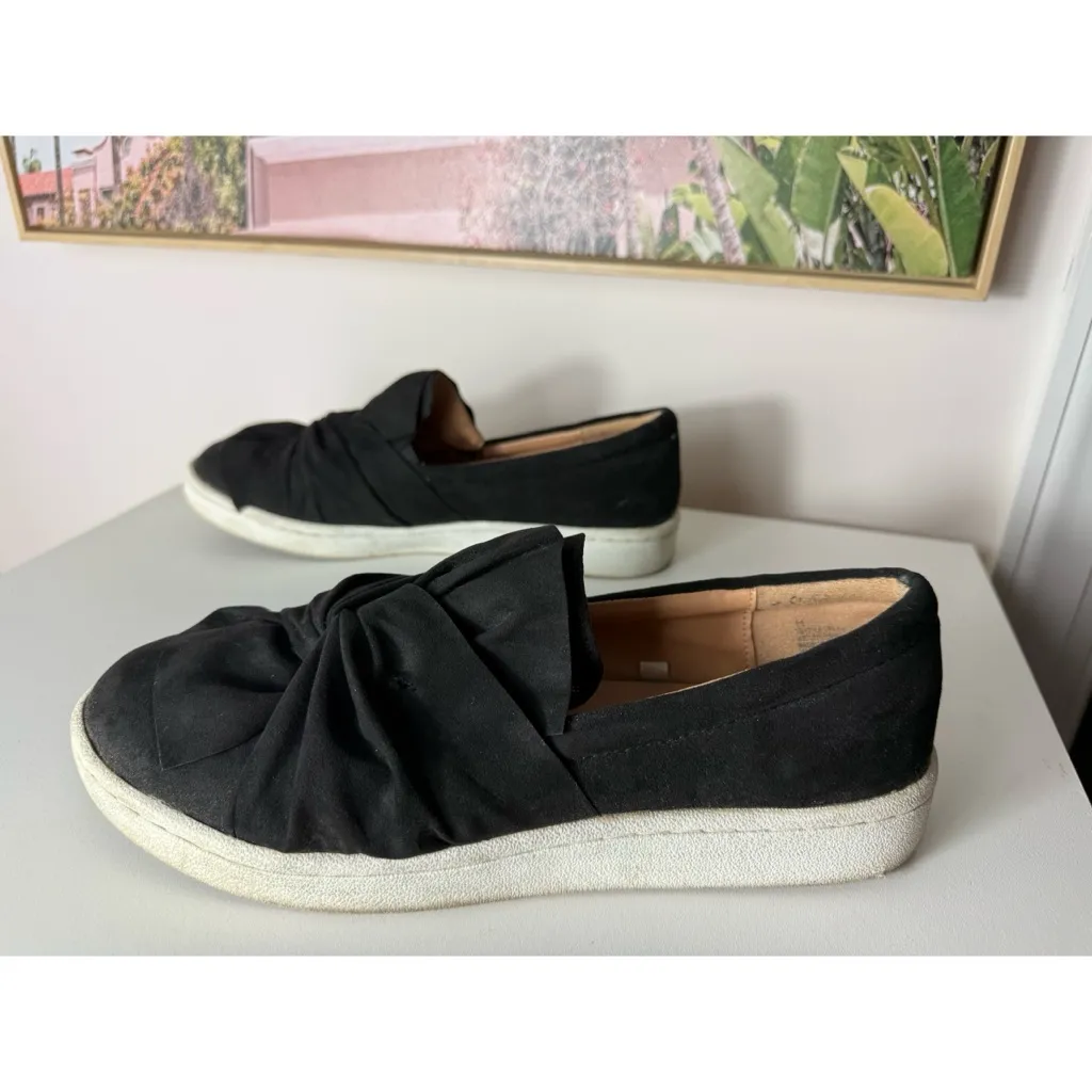 A New Day Black Suede Knotted Bow Slip On Sneakers Loafers Casual Shoes 11 - Image 5