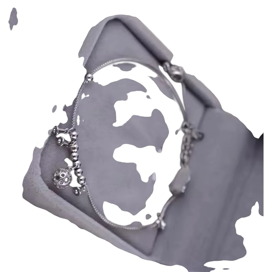 NEW 925 STERLING SILVER BELL ANKLE BRACELET, ADJUSTABLE, SILVER ANKLET - Image 3