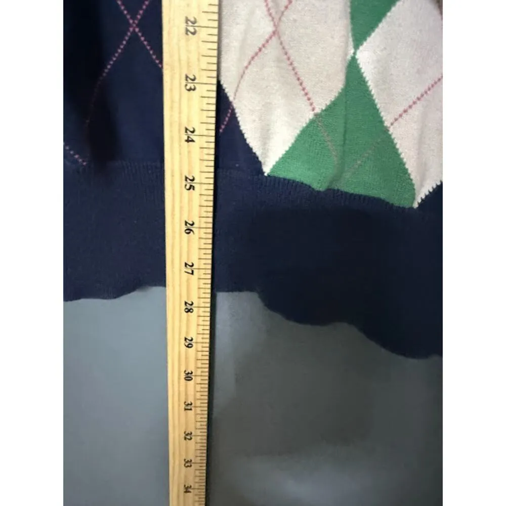 Merona Argyle Sweater Shirts Y2K Women's Size 2XL Preppy Office Modest Work - Image 10