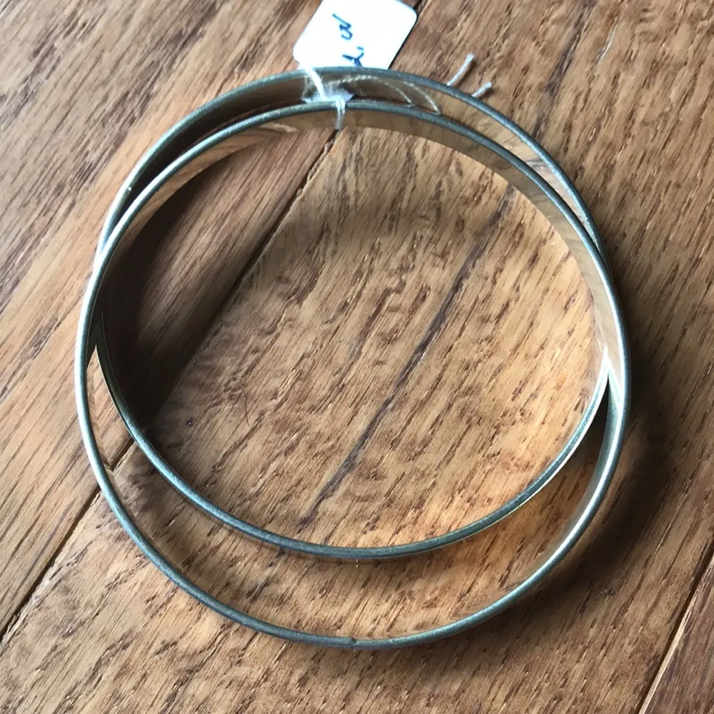 Metal bangle bracelet set Silver - Image 2