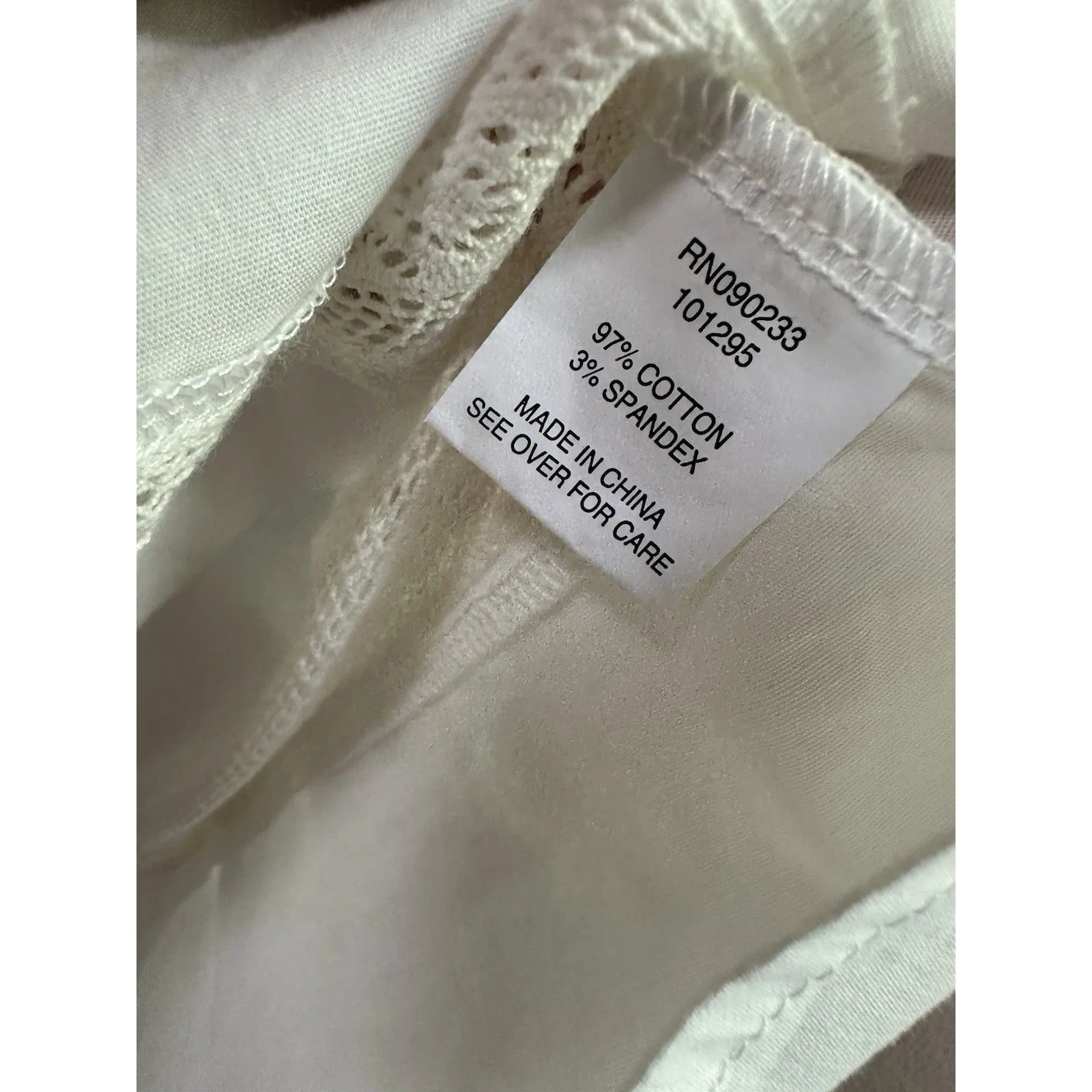 Pacsun LA Hearts‎ NWT White Tie Front Cotton Blouse Crop Lace Boho Romantic Sz S - Image 8