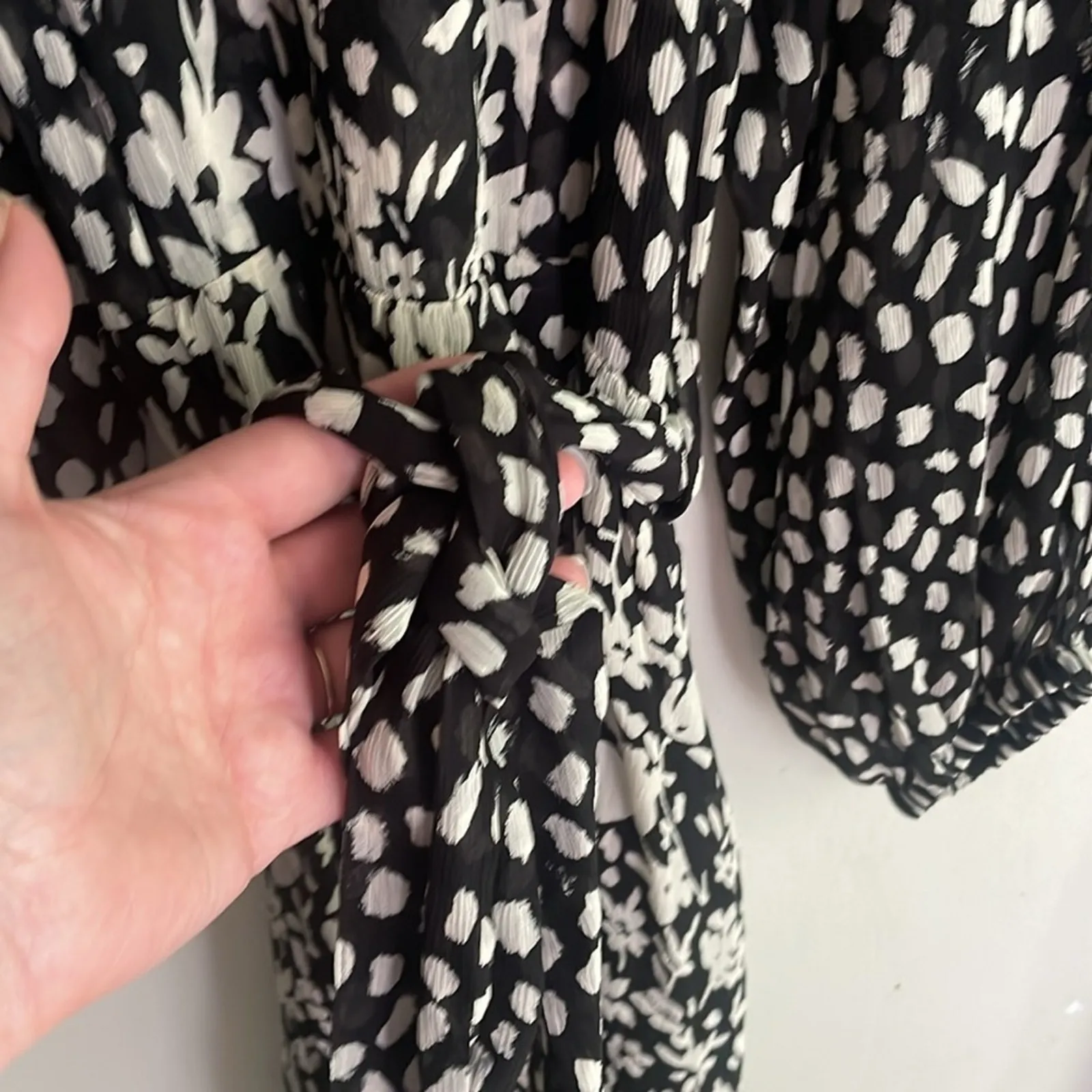 Ba&Sh Fiona Long Sleeve Dress Noir Floral - Image 9