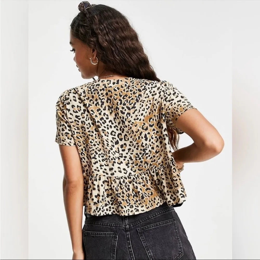 ASOS Leopard Tie Front Tea Blouse - Image 2