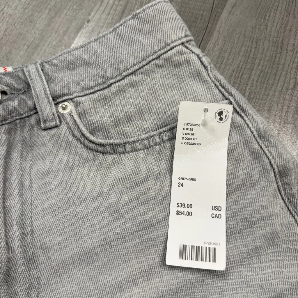 NWT BDG Urban Outfitters Jean Shorts Grey Size 24 Cut Off 100% Cotton - Image 3