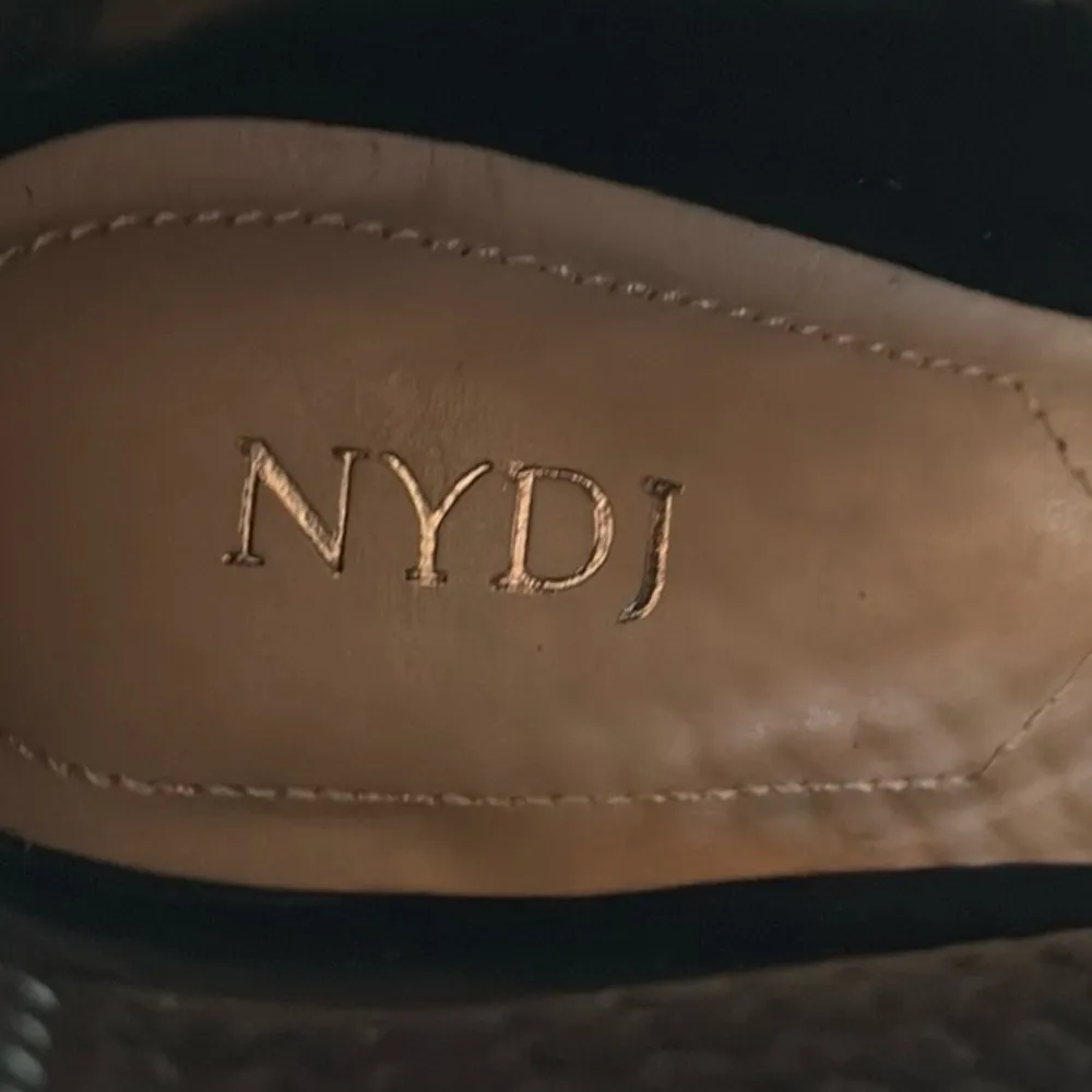 EUC NYDJ Leather Gabe Open Toe Booties Black Size 6.5 - Image 6