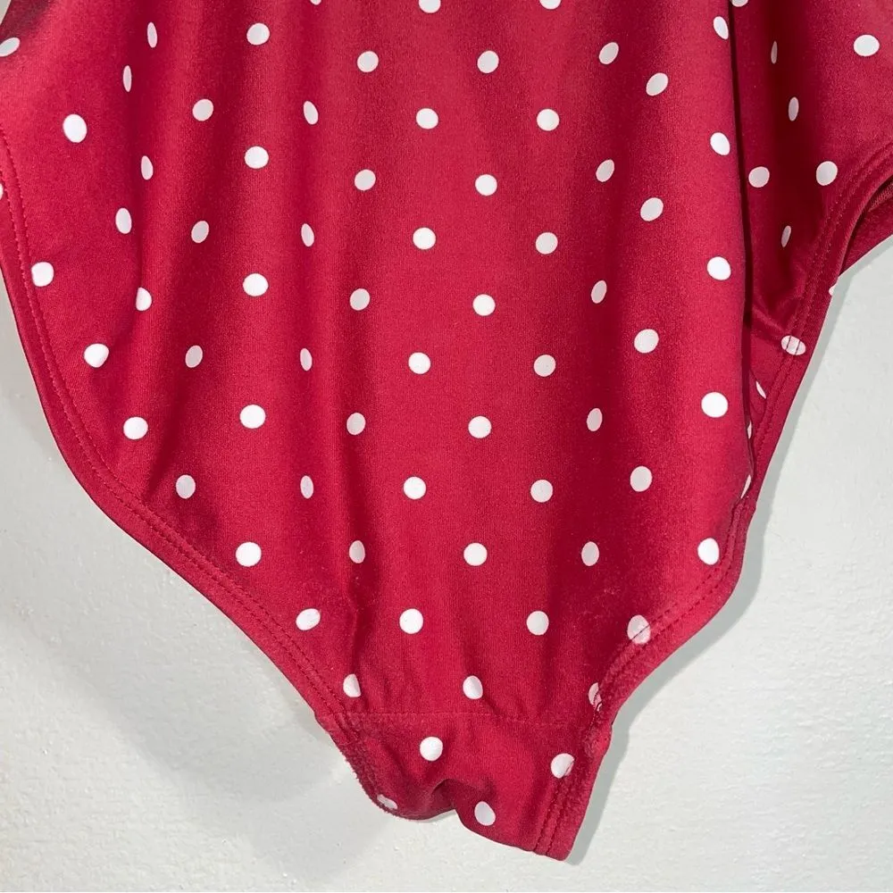 Nip Tuck Swim Size 6 Joanne Red Polka Dot One Piece Bikini - Image 4