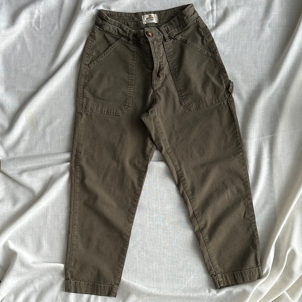 Marine Layer Earthy Green cropped pants - Image 4
