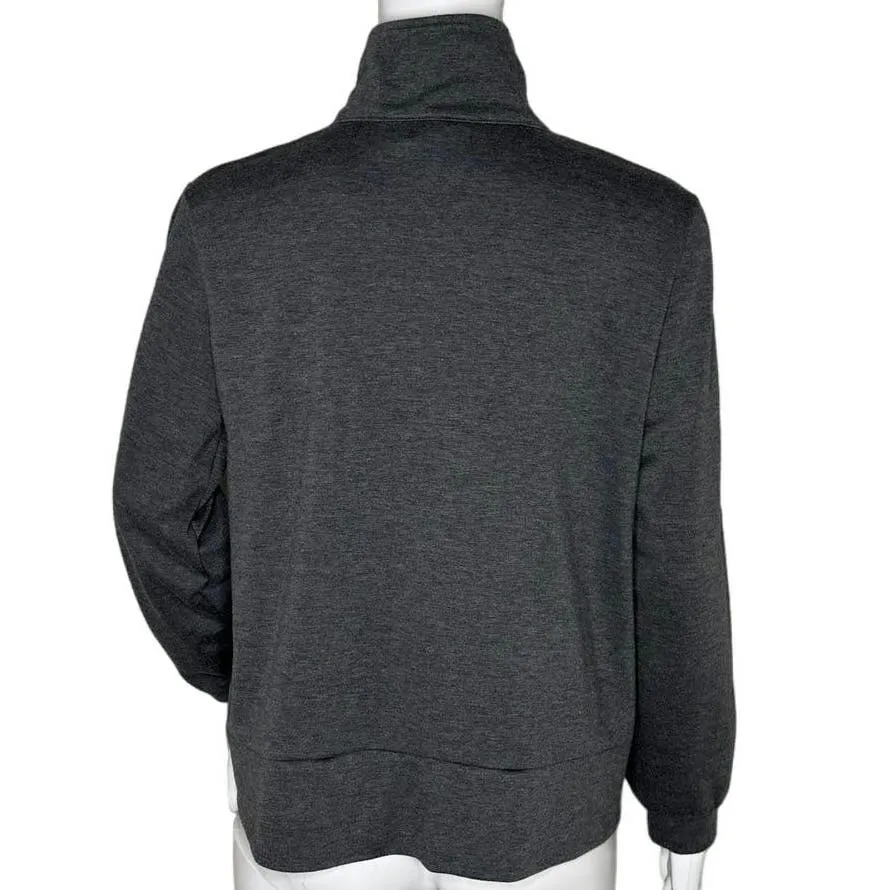 Susan Graver Shirt Womens XS Petite Gray Silver Zip Up Sweatshirt Basic Casual - Image 5