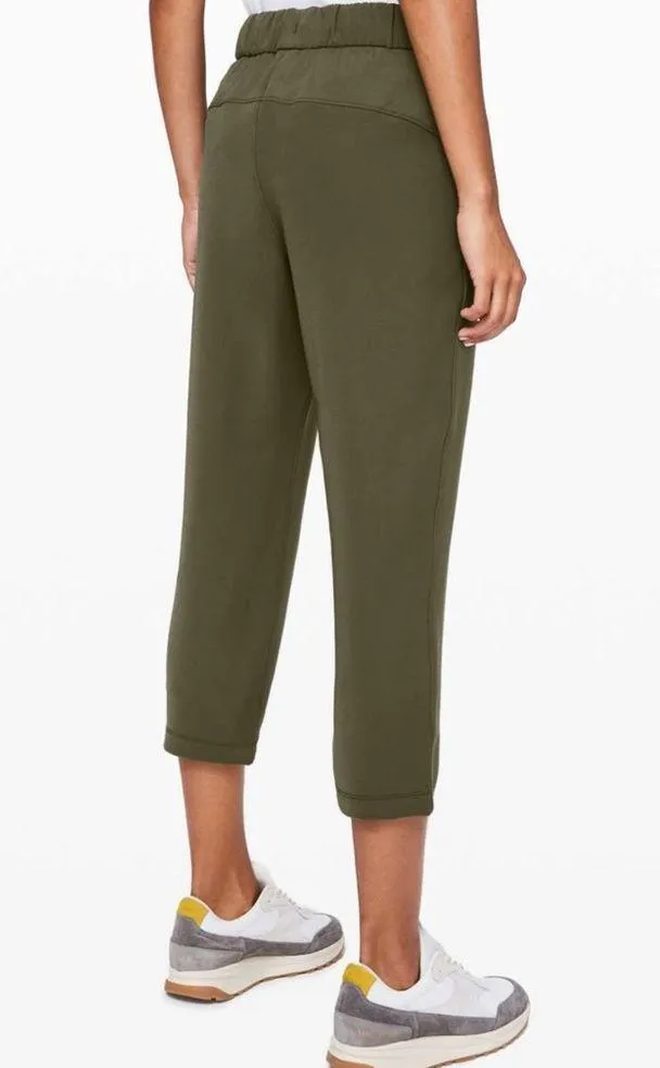 Lululemon On the Fly Crop Woven 23" Dark Olive Green Pants - Image 9