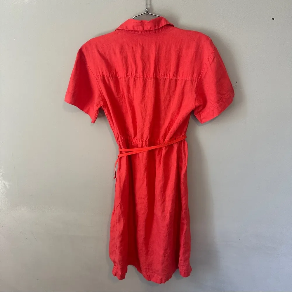 Athleta Playa Linen Wrap Dress 2 XS Coral Pink Passionfruit - Image 5