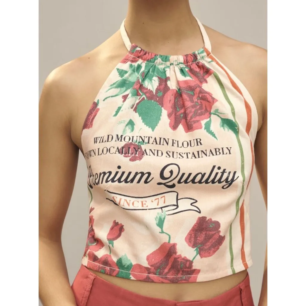 Maeve Anthropologie Printed Halter Top Size M - Image 3