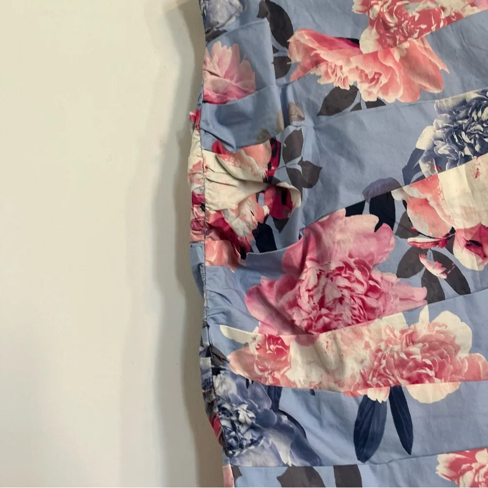 women’s size small floral ruched mini skirt purple pink periwinkle NWT - Image 4