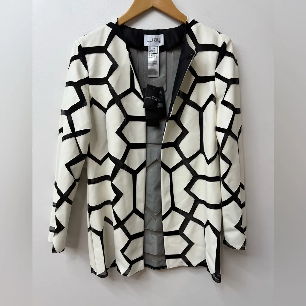 Joseph Ribkoff NEW !  Monochrome Geometric Blazer size S - Image 6