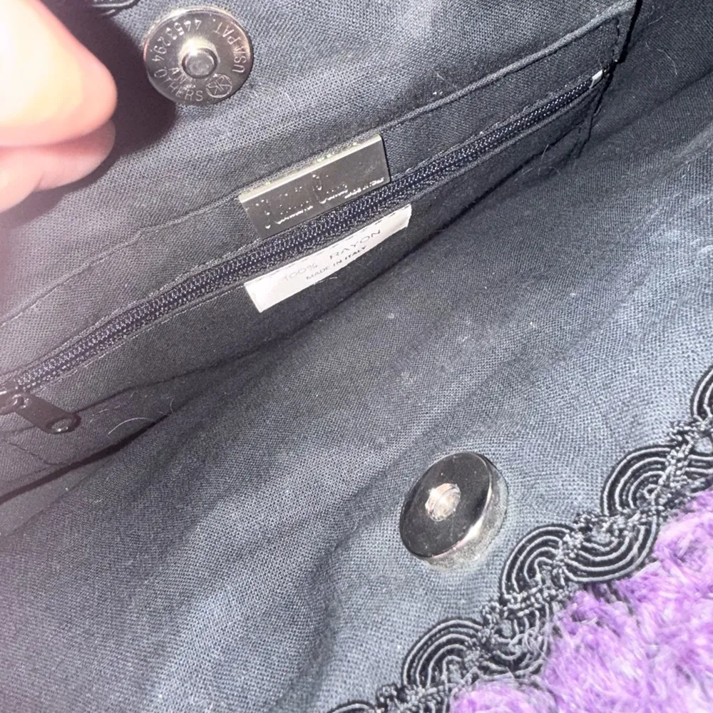 Adriana Caras Purple Tote with Plush Knit Texture 100% Rayon - Image 5