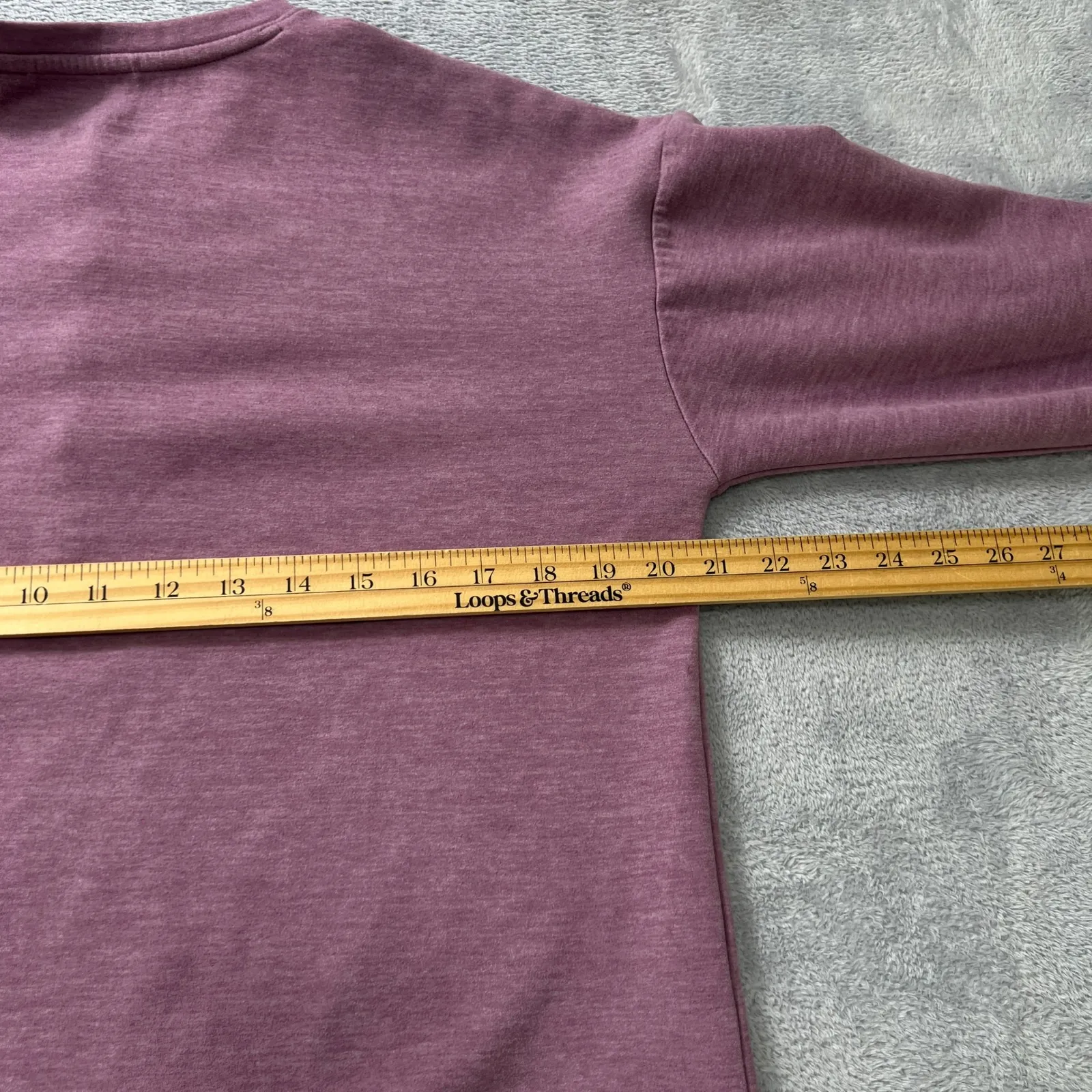 Outdoor Supply Co Purple Henley Pullover Sweatshirt Medium Snap Front Fleece‎ - Image 7