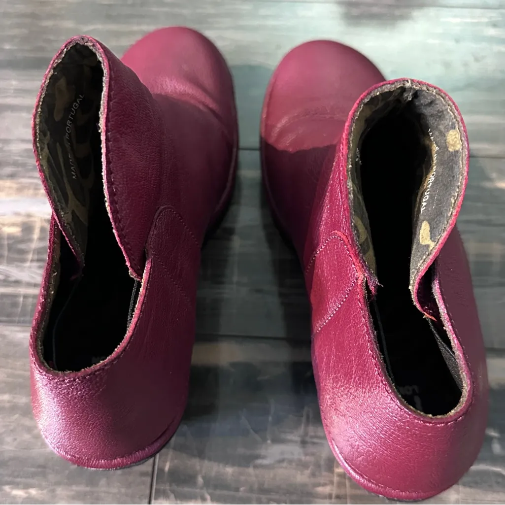 Fly London Yogi Red Leather Strap Wedge Ankle Boots Bootie Women‎ Sz 9.5 US - Image 6