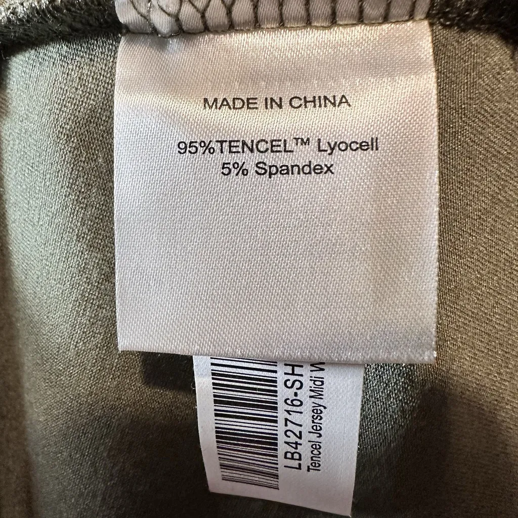 Quince NWOT Tencel Jersey Midi Wrap Dress Sage Green Medium Capsule Minimalist - Image 7