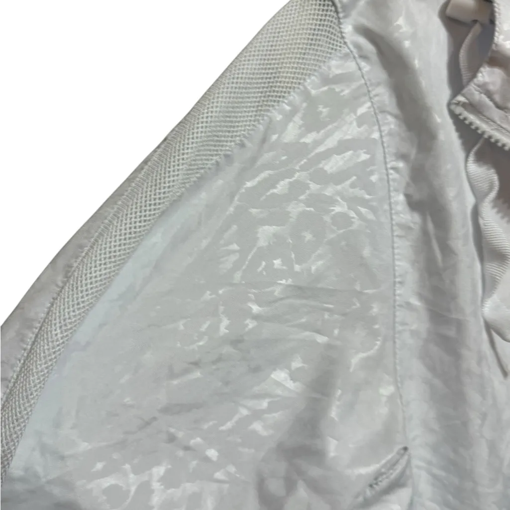 Zyia Leopard Animal Print Full Zip Windbreaker Bomber Jacket in White Size Small - Image 13