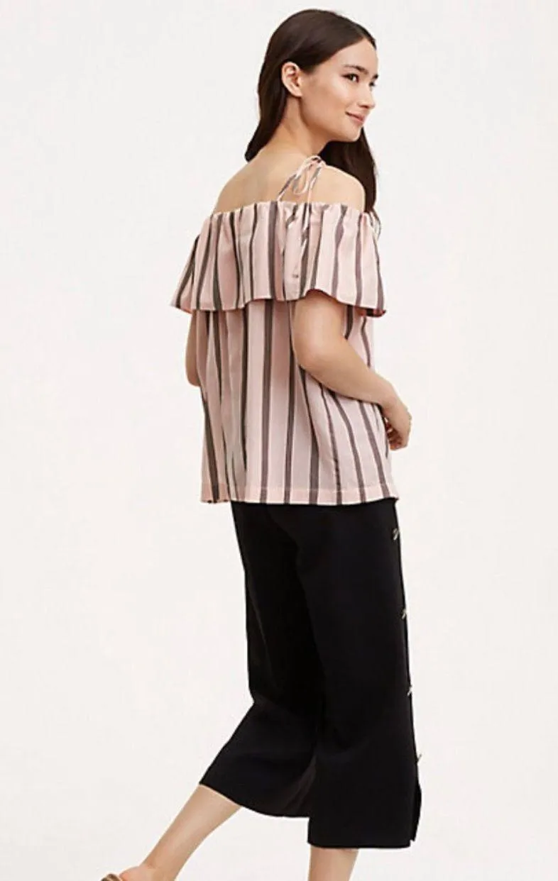 NWT  Orchid Off The Shoulder Striped Self Tie - Image 2