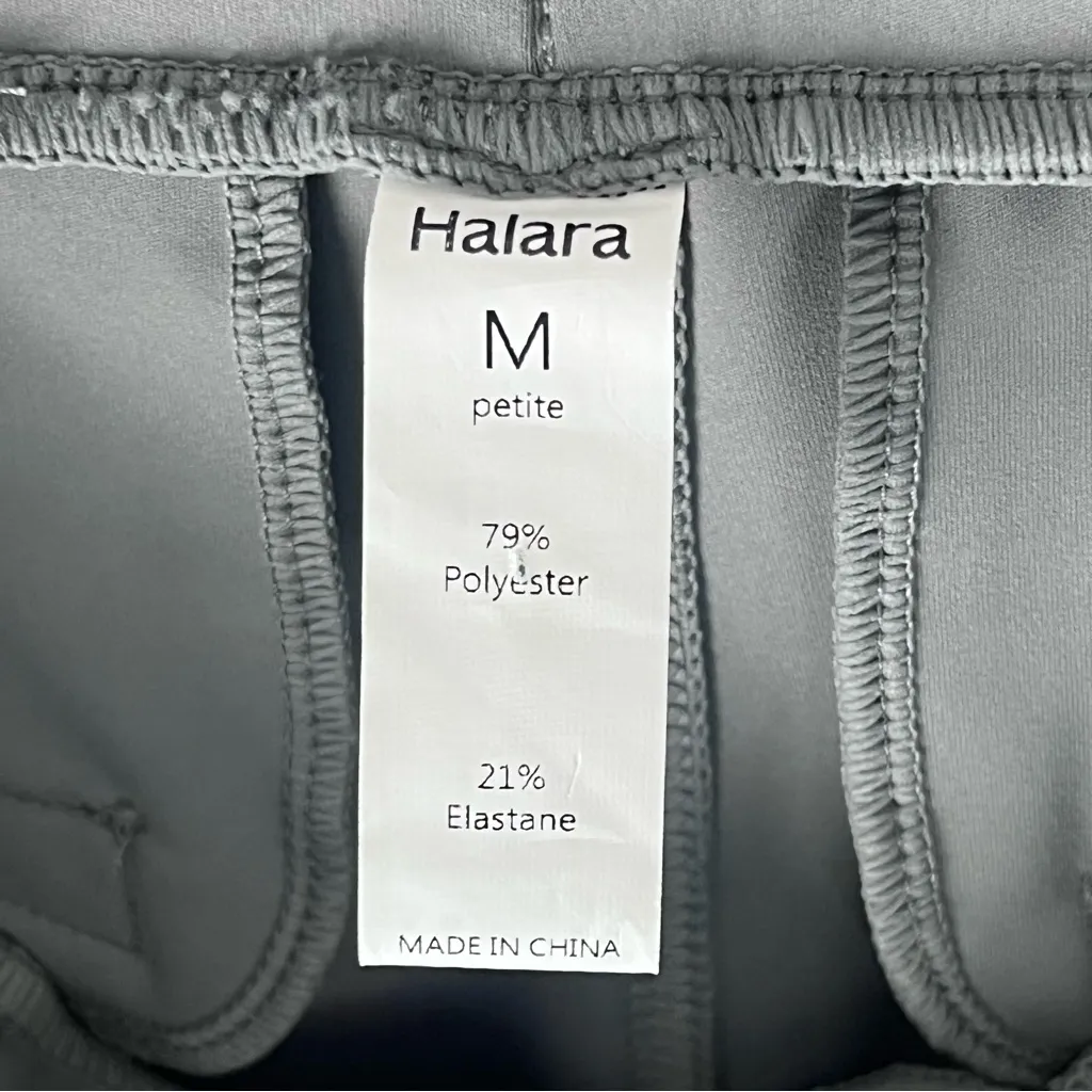 HALARA Gray High Rise Pockets Pull On Wide Leg Pants Size Medium Petite - Image 3