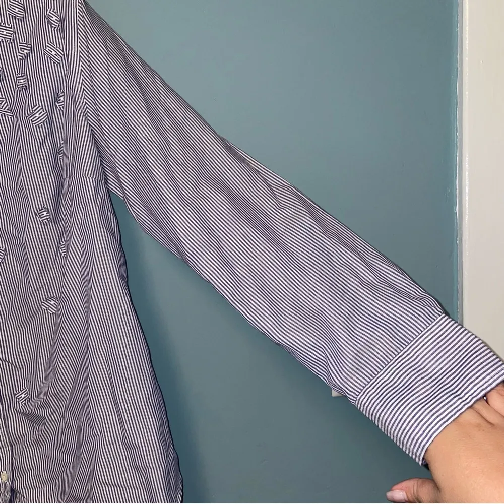 A New Day Striped Button Down with Floral Accent Size XXL - Image 4