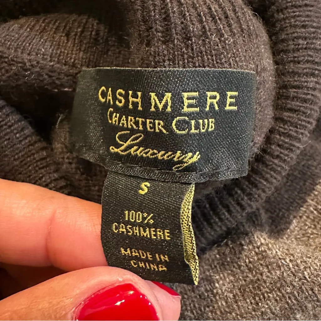 Charter Club Cashmere Striped Turtleneck Pullover Sweater Size Small - Image 8