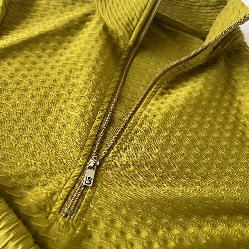 Chartreuse Cropped Pullover Buffbunny Permafrost Half Zip Olivia Olive Green Size M - Image 3