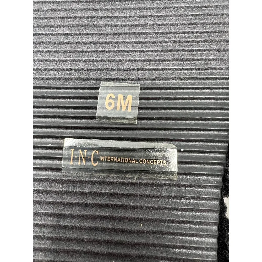 INC Dinnaa Black Sherpa Slide Slippers 6M - Image 7