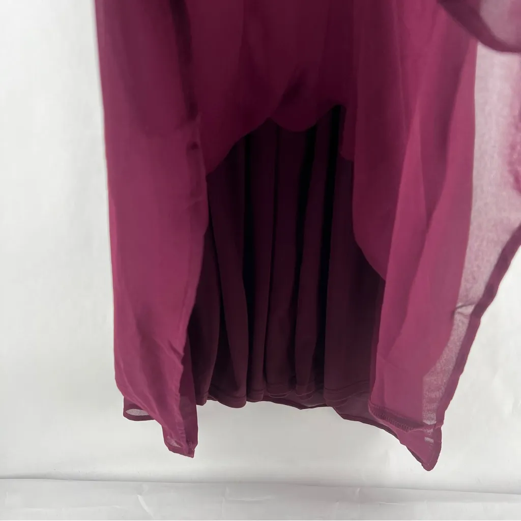 Show Me Your Mumu Flowy Ruffle Maxi Dress in Merlot Chiffon NWT Size XS‎ - Image 10