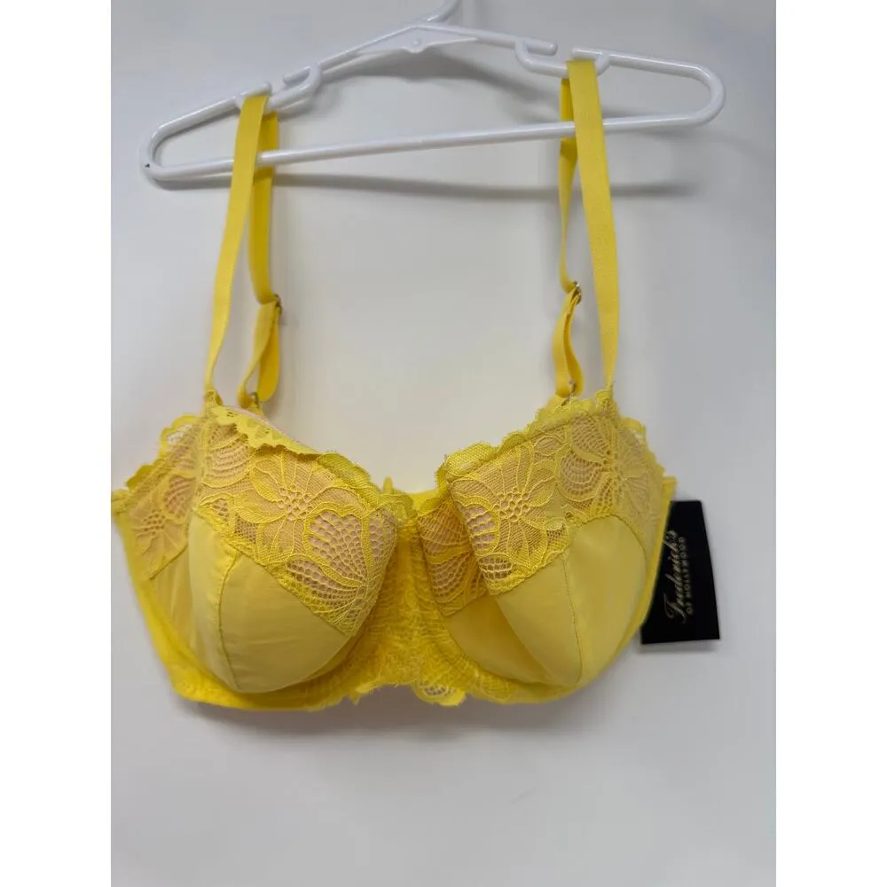 Fredericks Of Hollywood Yellow Lace Underwire Bra 32DD Karoline Brand New - Image 3