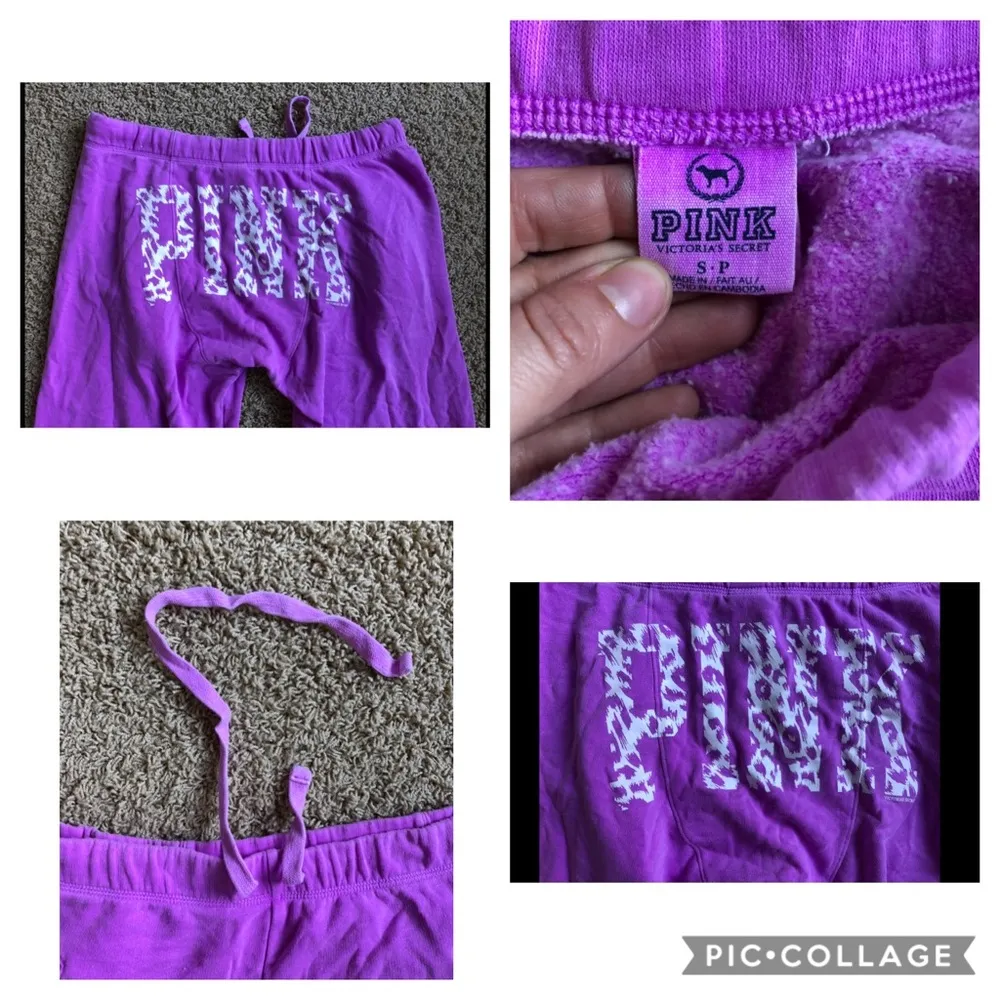 VS vintage pink sweats with leopard Sz S - Image 7