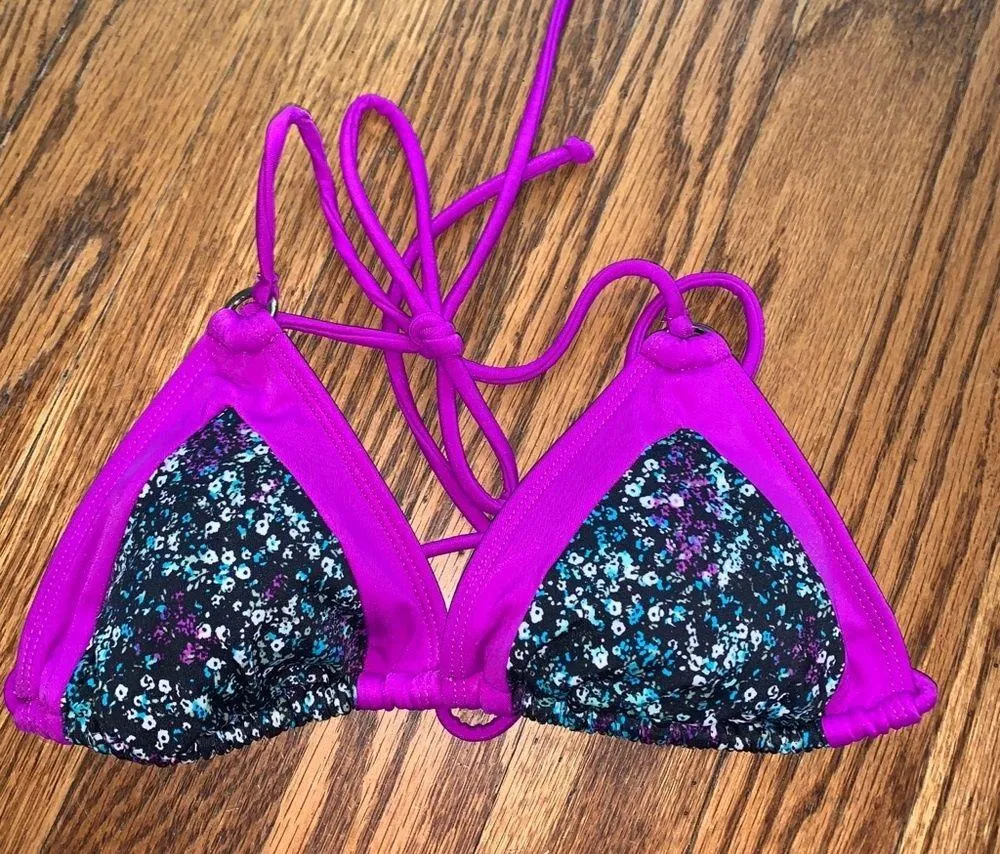 Kirra Flower String Bikini Top - Image 3