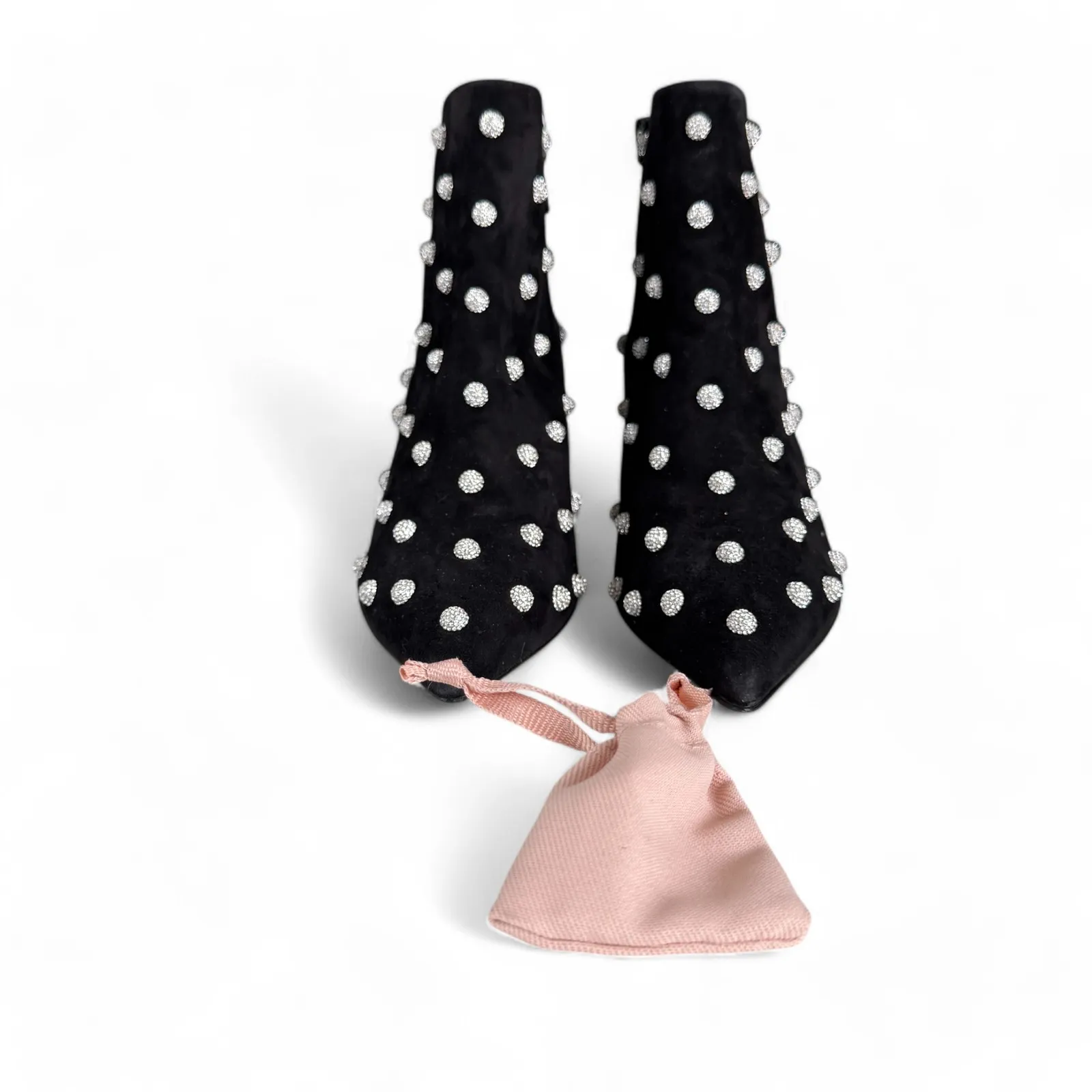 Stuart Weitzman Carine Crystal Rhinestone Heel‎ Booties Black Size 8.5 - Image 9