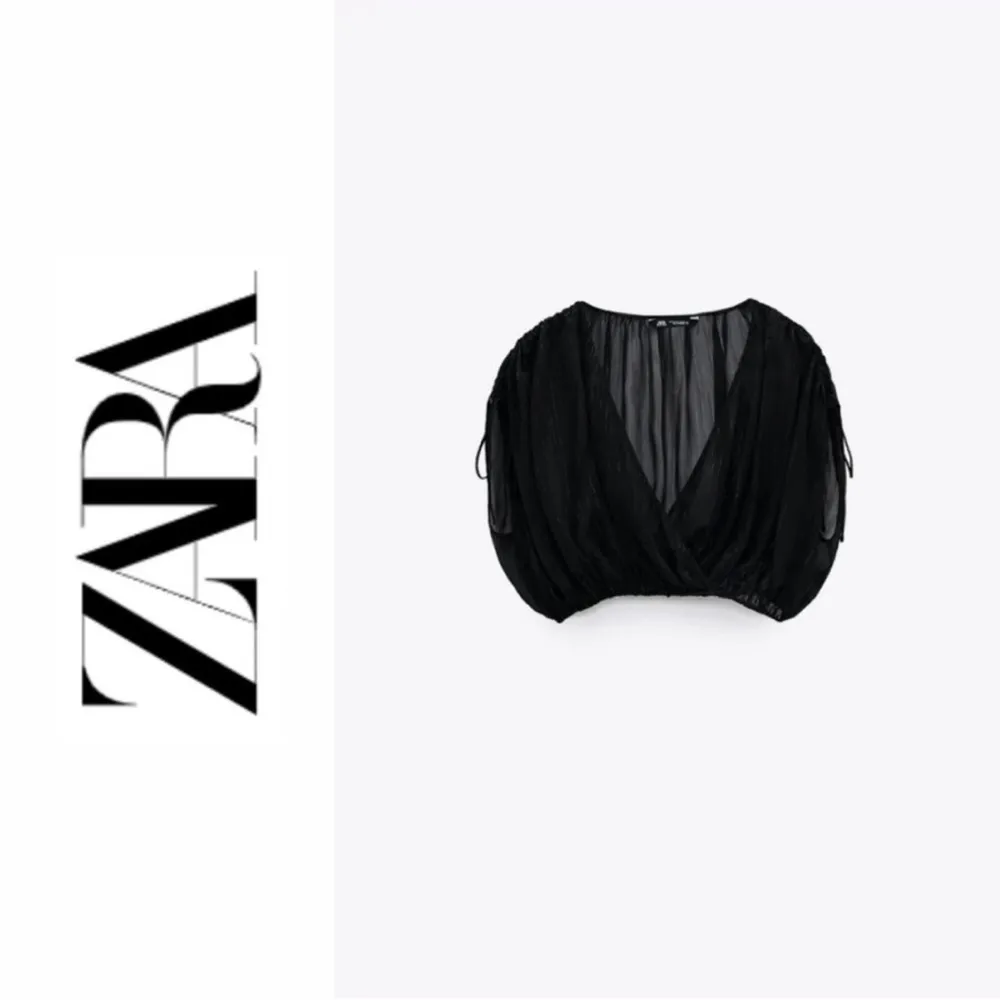 ZARA METALLIC THREAD SHEER CROP TOP in Black Gold, Size XS, NWT - Image 5