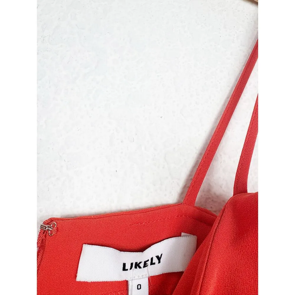 Likely Johnna Sweetheart Neckline Midi Dress Size 0 Orange Cocktail Wedding - Image 5