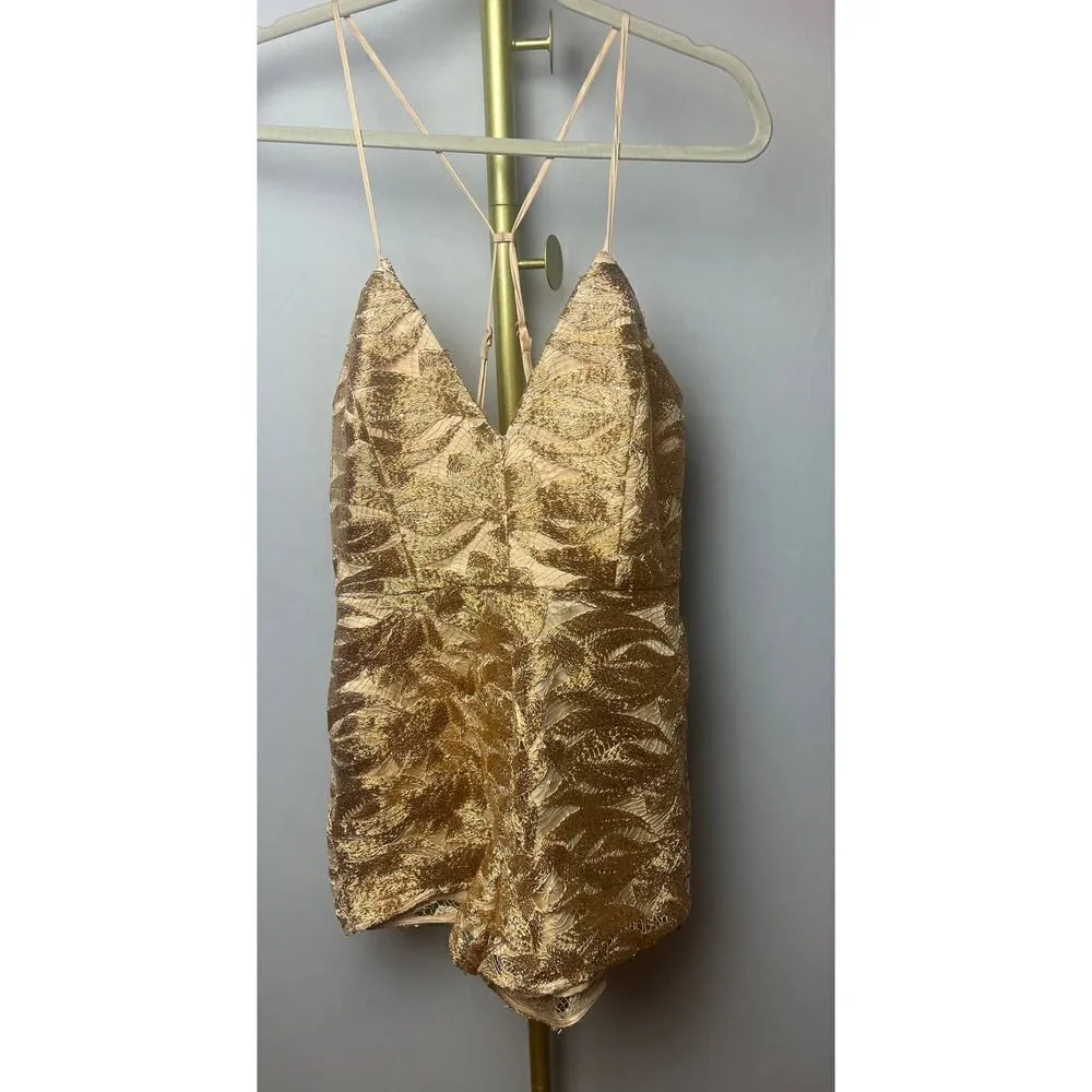 Alice McCall Gold Leaf Disco Night Playsuit Sz. 6 - Image 3