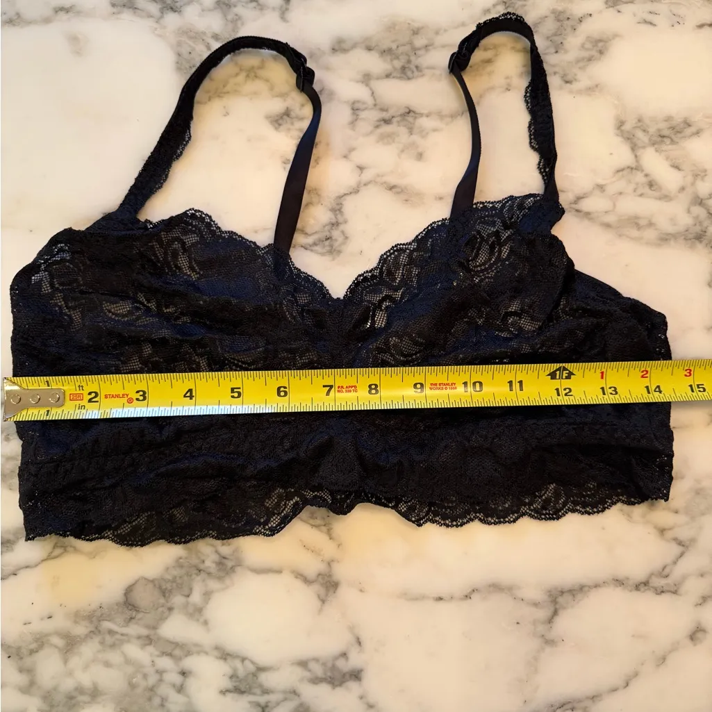 NIB Quince Women's Stretch Lace Sweetheart Bralette (2-pack) Black and Clay XL - Image 7