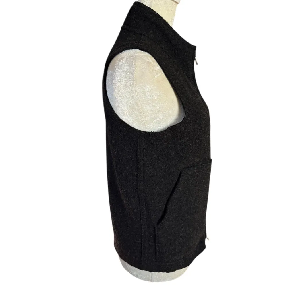 J. Crew black sleeveless mock neck zip up wool sweater vest with pockets size XS - Image 3