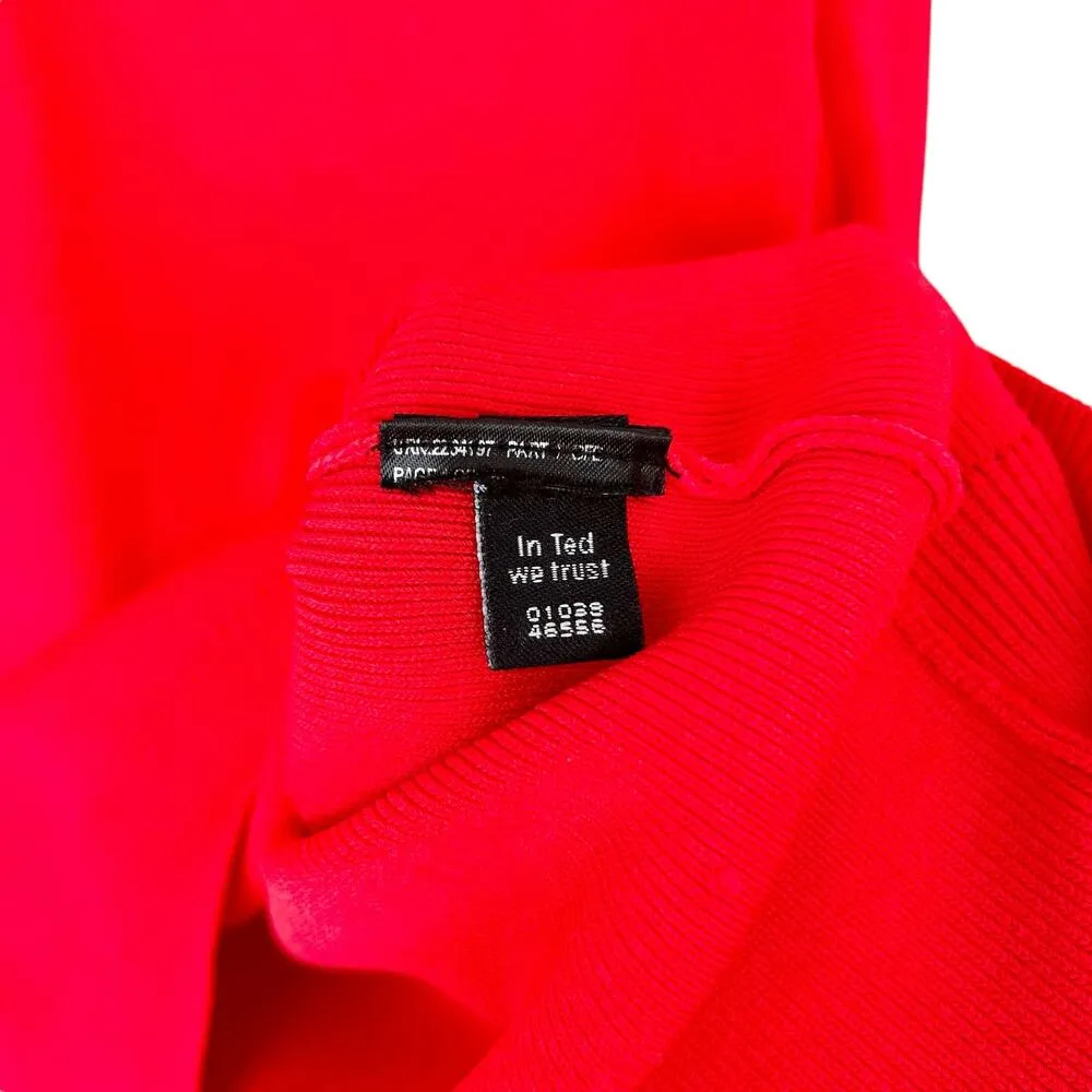 Ted Baker London Red Yonoh Long Sleeve Cut Out Blouse Sz 2 - Image 4