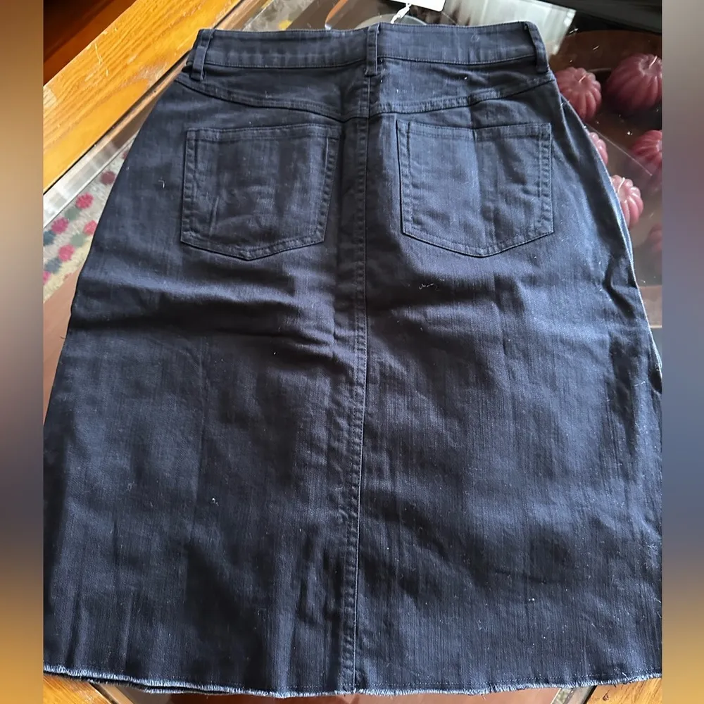 Downeast Eden denim zip front Skirt sz XS 2 dark brown almost black - Image 5