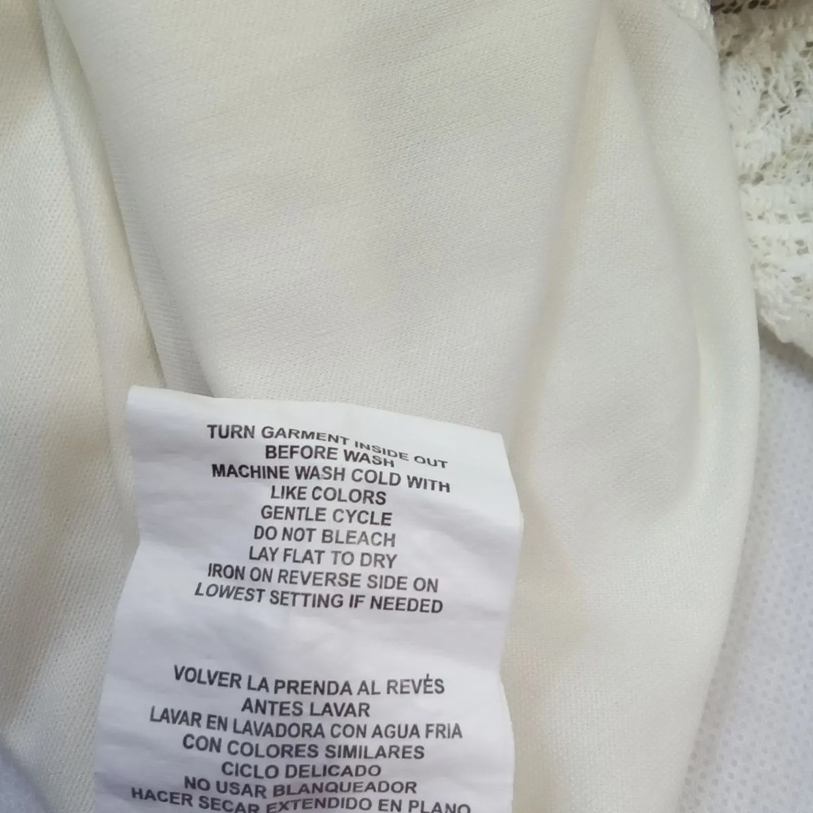 Hint of Mint womens medium bohemian lace knit‎ orange white floral sleeveless - Image 9