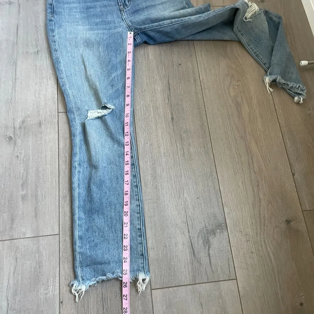 Madewell The Perfect Vintage Straight Jean size 24 raw hem distressed - Image 5