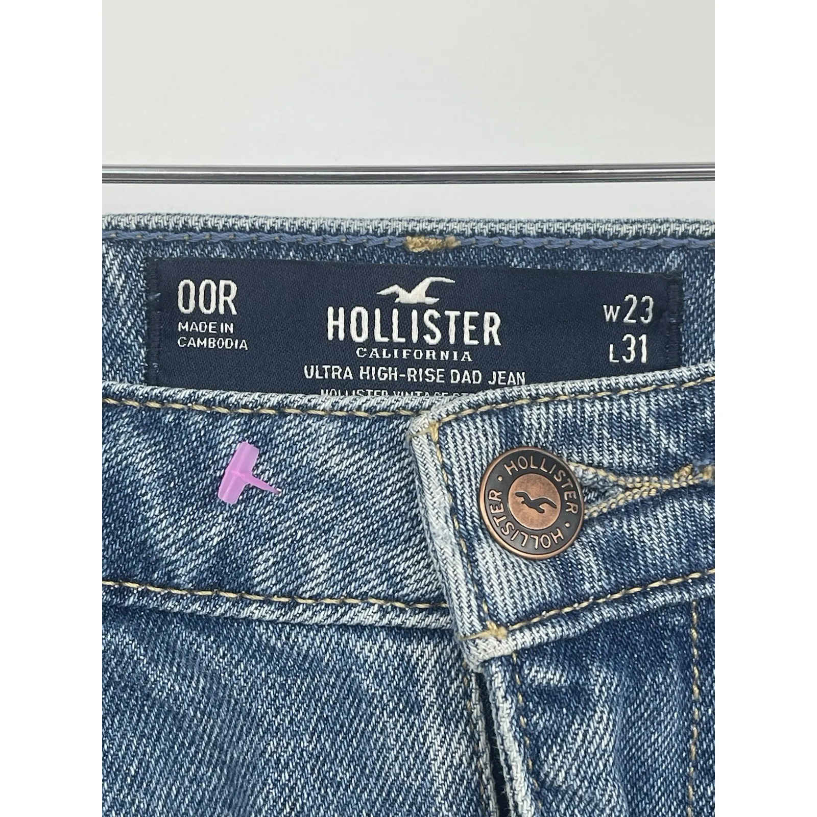 HOLLISTER California Ultra high-rise Dad blue jeans, Size 00R 23x31 Q0001‎ - Image 3