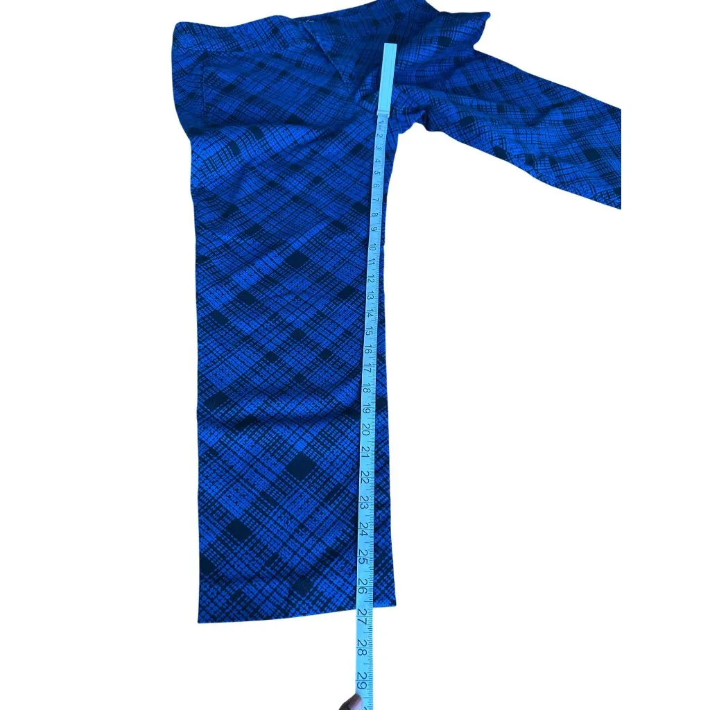 Lord & Taylor Womens Blue Plaid Straight Leg Ankle Pants Size 14 Work Career - Image 7