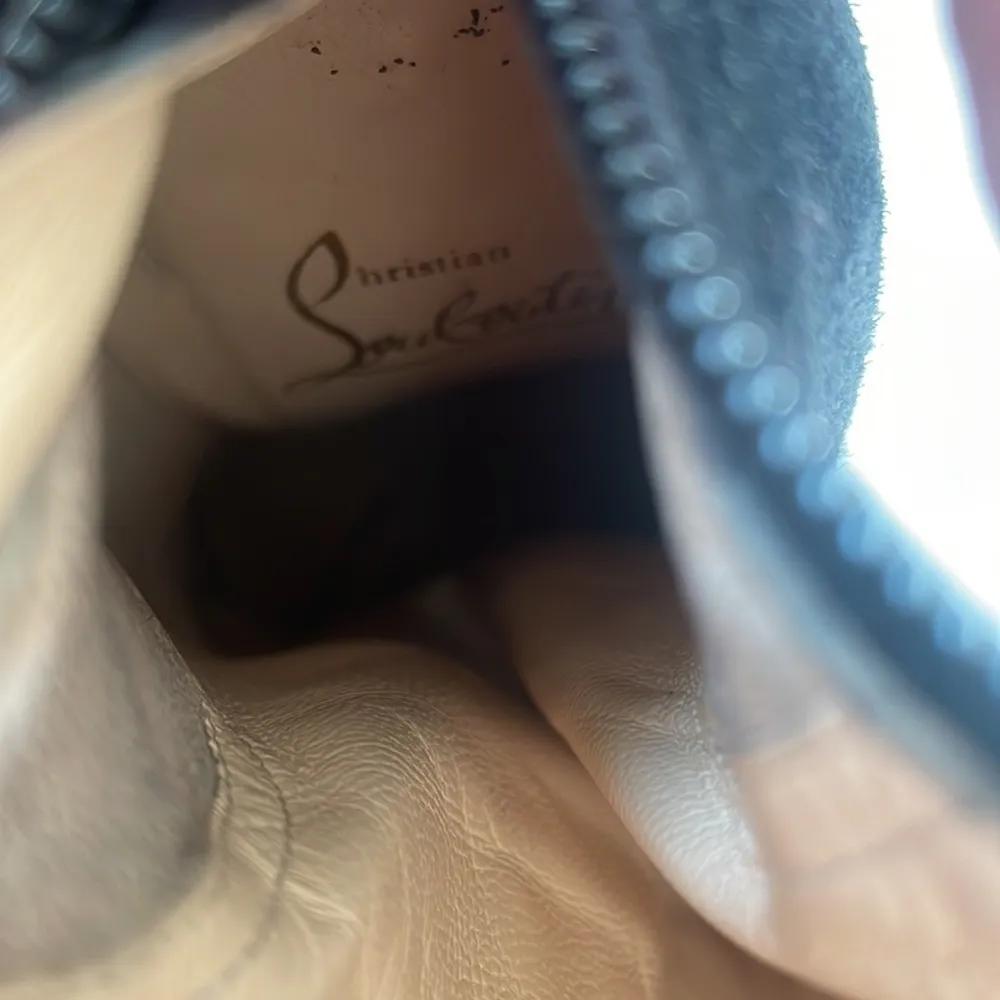 Christian Louboutin Black Suede leather Lady Trop tall boots 37.5 - Image 7