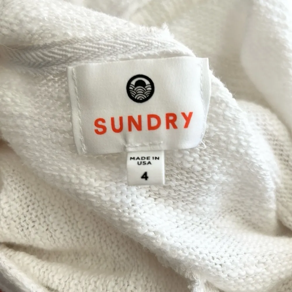 Sundry White Sweater Hoodie Sz 4 - Image 5