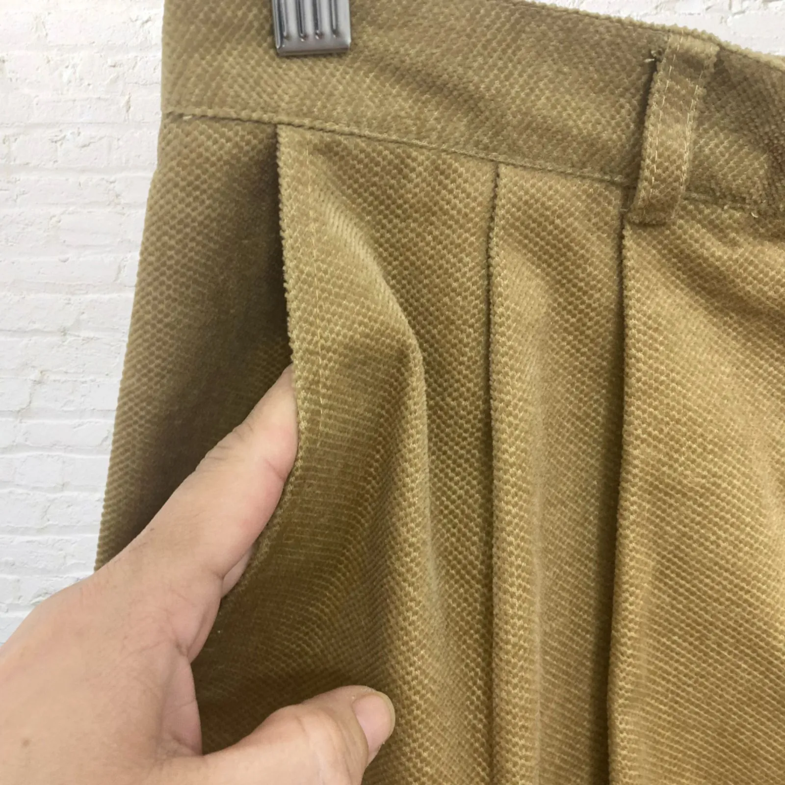 J.McLaughlin High Rise Chino Pants Olive Gold 14 Vintage Preppy Tailored USA - Image 8