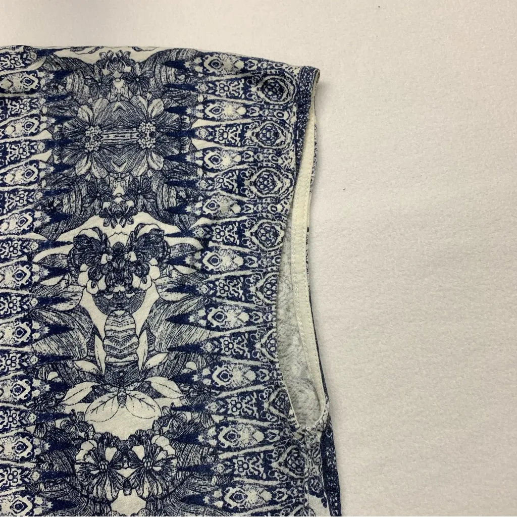 Lucky Brand Blue Sleeveless Tie Front Blouse - Image 6